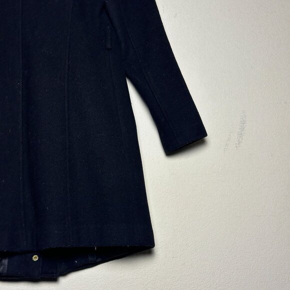 Michael Kors Wool Blend Coat Jacket Women 2P Black Full Zip Outerwear Fall Gold - Picture 16 of 16